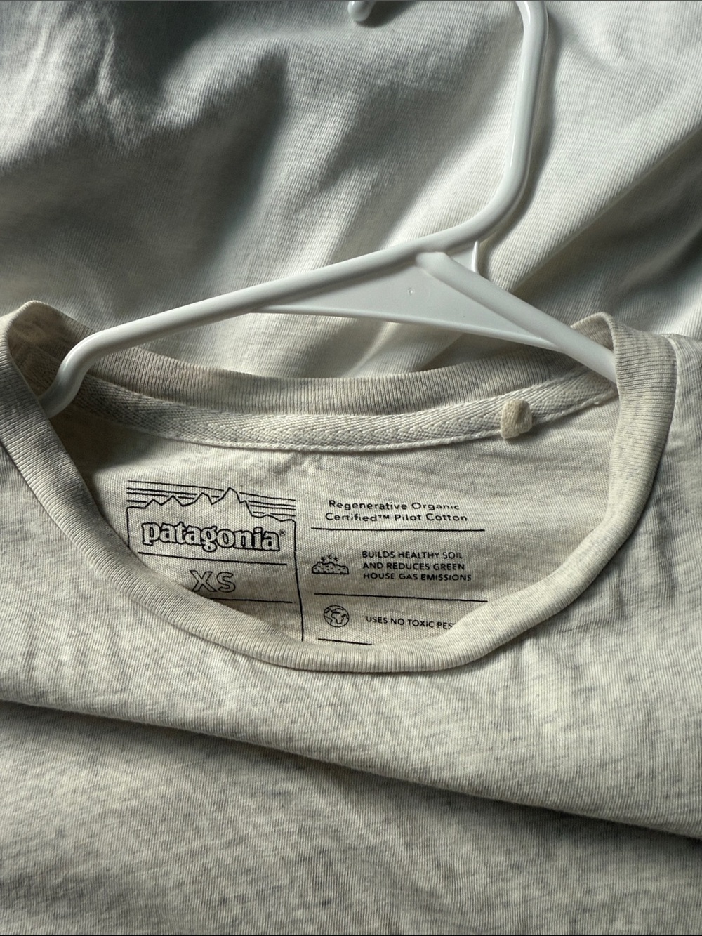 Women's XS Beige Regenerative Organic Certified® Cotton Tee Shirt - Picture 9 of 14